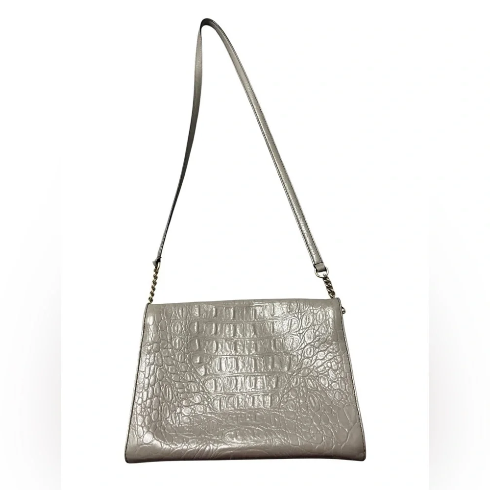 KATE SPADE Harwood Place Fiona Crossbody Soft Taupe Gray Color Croc Leather